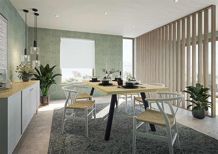 Trinity (FR Blackout), Milk White - Twist&Fit Roller Blind - Image 7